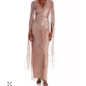 Adrianna Papell Rose Gold Sequin Gown